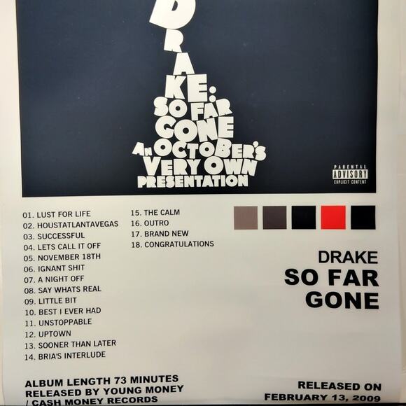 Drake So Far Gone Album Cover Canvas Print Poster, Hip Hop Music 12x16" Unframed - Picture 3 of 4